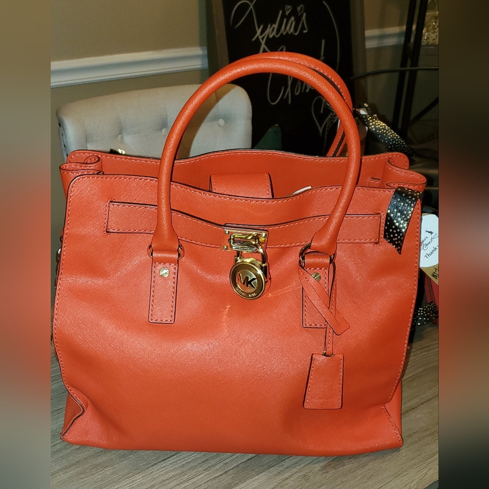 Michael Kors Large Orange Leather Bag